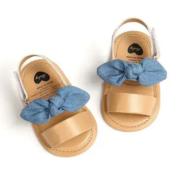 0-18 м, модные сандалии для новорожденных девочек, обувь принцессы, летние сандалии для малышей с бантом, нескользящая обувь из искусственной кожи