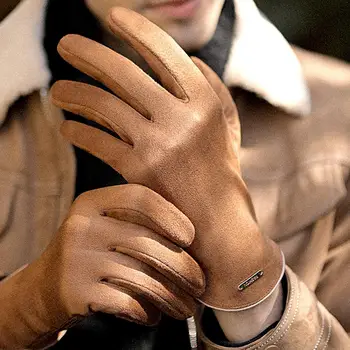 1 пара удобных перчаток для езды Легкие мужские перчатки С видимыми кончиками пальцев Холодостойкие однотонные сверхмягкие перчатки