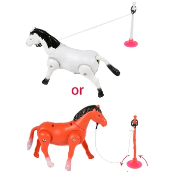 1 шт. электрическая мультяшная игрушка-лошадка, бегущая игрушка, подарок на день рождения для мальчиков, фиксированное всасывание от столкновений, мультяшный подарок для малышей
