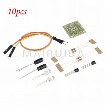 10 шт./лот 5 мм светодиодная простая вспышка Simple Flash Circuit DIY Kit