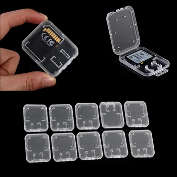 10 шт Прозрачный стандартный чехол для пластиковых карт памяти для стандартных карт памяти SD SDHC TF Портативный Прозрачный Чехол Держатель Коробка для хранения