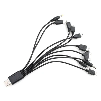100шт USB-кабель 20 см 10 в 1, Многофункциональный многопортовый кабель для зарядного устройства для телефона, провод