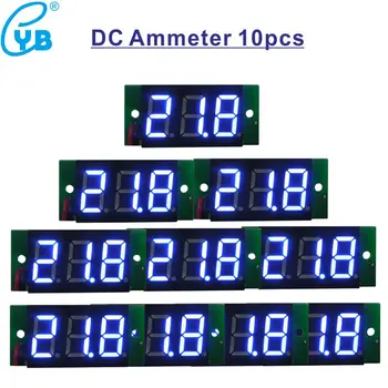 10шт Светодиодный Цифровой Амперметр Постоянного Тока 50A Измеритель Тока DC Ампер Панельный Измеритель 0.36 