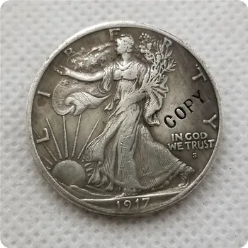 1917-Е годы (OBV) Walking Liberty КОПИЯ монеты в полдоллара памятные монеты-реплики монет, медали, монеты для коллекционирования