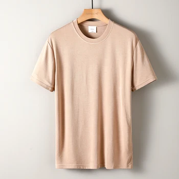2023 Высококачественная Негабаритная Тонкая футболка для мужчин с круглым вырезом, футболка с коротким рукавом, хлопковые однотонные топы, Повседневная одежда для отдыха U37