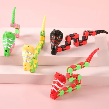 3 шт Разноцветных пазлов с цепочкой, Змеиный Съемный блок, Игрушки-антистресс для детского дня рождения, Сувениры, сумки для подарков