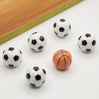 35-миллиметровая мультяшная баскетбольная футбольная дверца шкафа, мебельная ручка, обувной шкаф, сферический выдвижной ящик с одним отверстием, керамические тяги