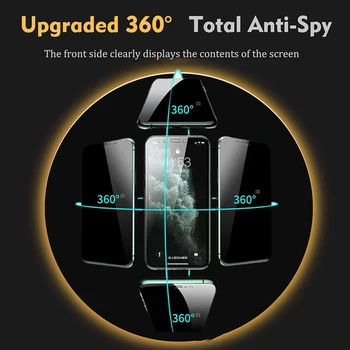 360 ° Антишпионская Полноэкранная защитная пленка Для iphone 14 13 MINI 12 pro max С защитой от слежки Закаленное Стекло Для APPLE XS MAX XR 7 8P