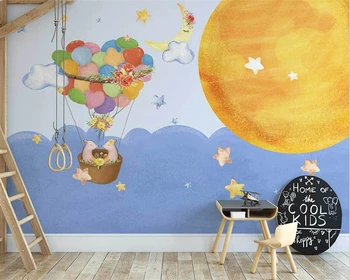 3d обои для детской комнаты beibehang papier peint на заказ в современном скандинавском стиле с ручной росписью на воздушном шаре для детской комнаты
