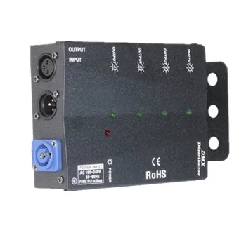 4 канала DMX-выхода DMX-разветвитель и усилитель сигнала; вход AC100V-240V