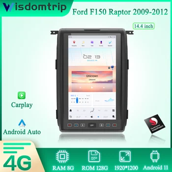 Android 11 Ford F150 Raptor 2009-2012 Умный мультимедийный видеоплеер Радио GPS 14,4-дюймовая 4G-навигация CarPlay