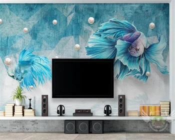 Beibehang 3D обои гостиная спальня фреска темно-синие абстрактные линии павлин ювелирные изделия фон настенная роспись papel de parede
