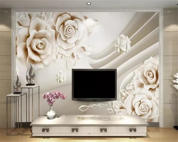 beibehang behang papel de parede 3d обои с тиснением в виде цветка розы 3d обои фон для настенной росписи papier peint mural 3d