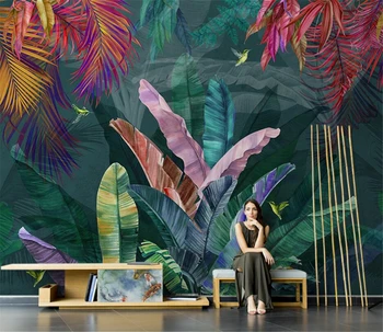 beibehang Изготовленные на заказ растения банановый лист papel de parede 3d обои фреска декор гостиной фон для телевизора покрытие стен пальмовыми листьями