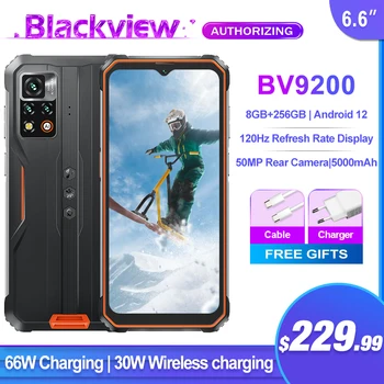 Blackview BV9200 Прочный Смартфон 8 ГБ 256 ГБ 66 Вт Быстрая Зарядка Поддержка Беспроводной Зарядки Мобильного Телефона 120 Гц Android 12 Мобильный Телефон