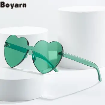 Boyarn 2022 Amazon Hot Love Евро-Американские Универсальные очки в форме сердца карамельного цвета, Пляжные солнцезащитные очки с персиковым сердечком, Солнцезащитные очки