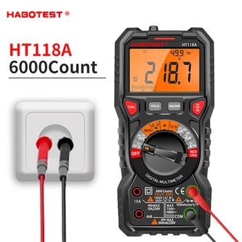 HT118A/C/ D Цифровой мультиметр переменного/постоянного тока Высокоточный Цифровой Мультиметр Многофункциональный Автоматический Мультиметр с цифровым дисплеем