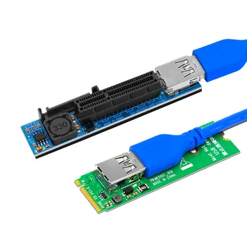 Raiser NVME M.2 к PCI-E X4 Card Extension Port Адаптер Riser Card Разъем Для Видеокарт PCIE Extender с Кабелем 60 см USB3.0