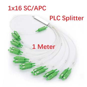 SCAPC PLC Splitter 1x16 1 метр 1шт Оптическое Волокно Высокого Качества SM 0.9 мм Стальная Трубка FTTH Волоконно-Оптический PLC Splitter