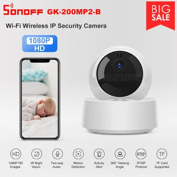 SONOFF 1080P HD IP-Камера Безопасности WiFi Wireless APP Controlled GK-200MP2-B Motion Detective Камера Оповещения о движении с обзором на 360 °