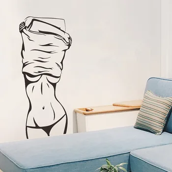 T18 # Наклейка на стену с сексуальной девушкой, украшение гостиной, спальни, настенные художественные наклейки, обои, плакат для домашнего декора, наклейки для фитнеса