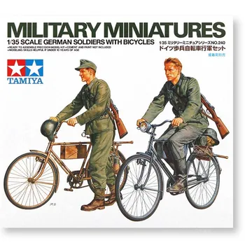 Tamiya 35240 1/35 Военные миниатюры Немецкие солдаты с велосипедами Пластиковые игрушки в сборе Конструкторы для взрослых своими руками