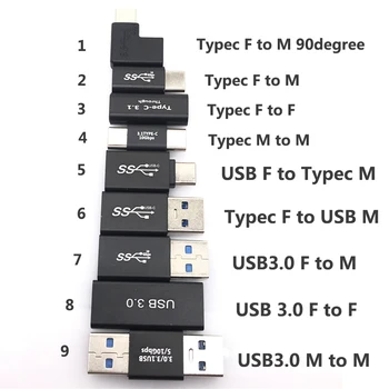 USB Type C 3.1 Штекерный Разъем Постоянного Тока Разъем Питания USB-C Быстрая Зарядка Адаптер Синхронизации Данных Type-C Удлинительный Кабель для Ноутбука, Планшета, Телефона