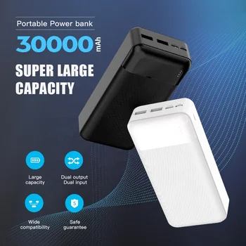 WST power bank большой емкости 30000mah, дешевое портативное зарядное устройство type c.