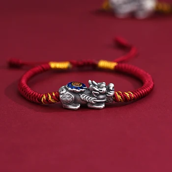 XiYuan серебристого цвета, Фарфор, Шикарные мужские и женские браслеты, модные пары, Красные браслеты ручной работы, Год жизни, Оптовая продажа