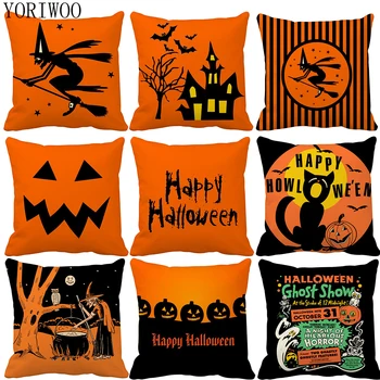 YORIWOO Scary Halloween Party Ведьмина Тыква С Рождеством, Наволочка, Чехол для подушки, Украшение для дома на Хэллоуин 2020