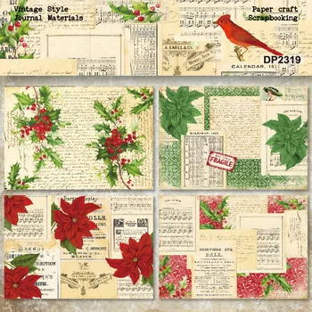ZFPARTY 8 листов формата А5 в винтажном стиле, Рождественский скрапбукинг, бумага с рисунком, необычная упаковка карточек, легкая открытка из крафтовой бумаги
