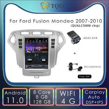 Автомобильный Радиоприемник Android Tesla Style Вертикальный Плеер Для Ford Fusion Mondeo 2007-2010 Мультимедийный Плеер Carplay 4G WIFI DSP IPS 128G