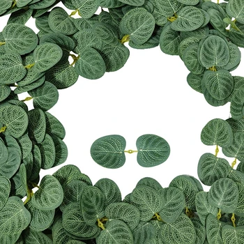 Аксессуары для цветочных композиций из искусственных денежных Листьев, Двухстворчатые Зеленые Украшения, Оптовые Арболы, искусственные растения