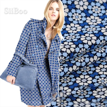 Американская элегантная синяя цветочная жаккардовая парча ткань для фрака ткань tela tecidos stoffen для шитья SP4561 бесплатная доставка
