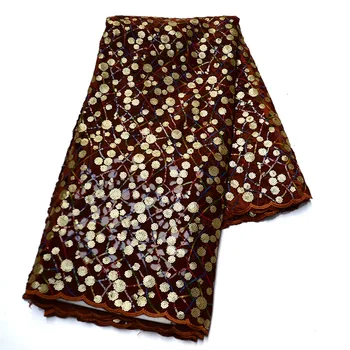 Африканская кружевная ткань из французского тюля 2021, высококачественное кружево с блестками, нигерийские кружевные ткани для пошива свадебного платья 01