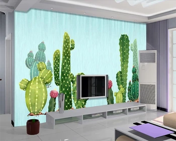 Бейбехан Пользовательские обои домашний декор фреска кактусы акварель сад гостиная спальня телевизор диван фон стен 3d обои