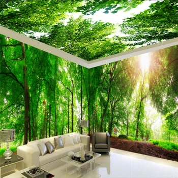 бейбеханг Зеленый лес пятнистый олень На заказ papel de parede 3d фрески фотообои цветы большие настенные обои для гостиной