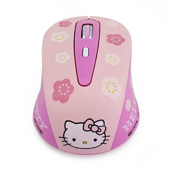 Беспроводная компьютерная мышь 2.4G Эргономичная бесшумная Креативная Mause Hallo Kitty Cute Mice Girl Розовый подарок для портативного компьютера MAC