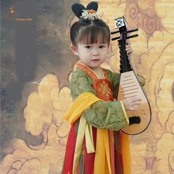 Весенне-осеннее платье для девочек Hanfu Fairy Dunhuang Flying Tang В китайском стиле, детская древняя одежда, древнее платье
