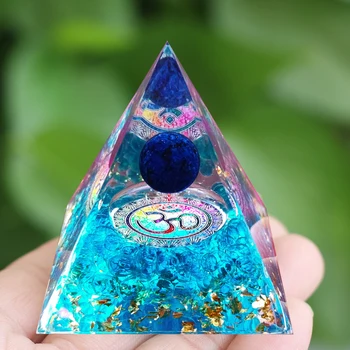 Генератор энергии из кристалла аметиста из натурального камня, пирамида оргонита для медитации исцеления пирамидой энергии, кристалл оргонита из чакры
