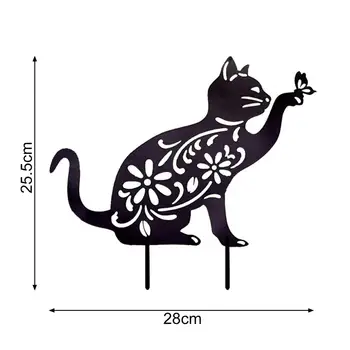 Декоративный кол с акриловой вставкой, противоизносный, не деформирующийся, удобный реалистичный знак в виде черной кошки, кол с надписью