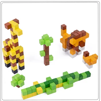 Детская 3D-головоломка с мелкими частицами, настольные игрушки для мальчиков и девочек, Деревянная интерактивная мозаика для родителей и детей, Цветные блоки