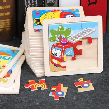 Детские деревянные головоломки, мультяшное движение животных, деревянные головоломки Танграм, развивающие игрушки-пазлы для детей, подарки, игры для путешествий