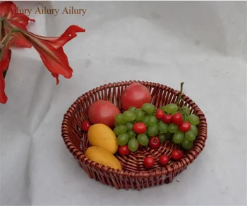 Домашняя корзина для хранения из ротанга Zakka, Плетеная посуда для закусок, настольная фруктовая тарелка, украшения для пекарни