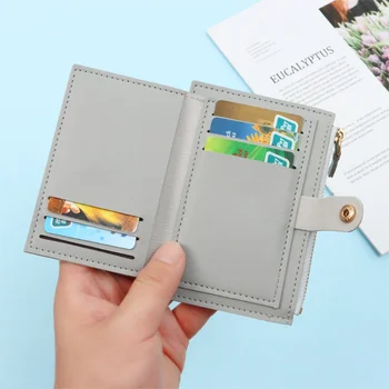 Женский модный маленький кошелек-портмоне, однотонный мини-портмоне из искусственной кожи, кошелек, держатель для кредитных карт, сумки, портмоне на молнии