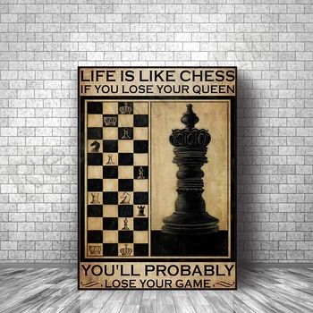Жизнь похожа на шахматы. Если ты потеряешь свою королеву, ты потеряешь постер игры, шахматный плакат