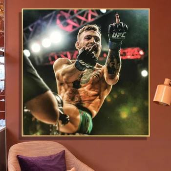 Знаменитый Чемпион по боксу Коннор Макгрегор Плакат Холст Картина Боксер Спорт Настенная картина для украшения дома в современной гостиной