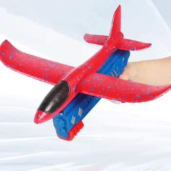 Игрушка-Пусковая Установка для Пенопластового Самолета Ручной Бросок Катапульта Самолет Игрушка для Детей Катапультные Пушки Авиационная Пусковая установка EPP Bubble Plane Glider Game
