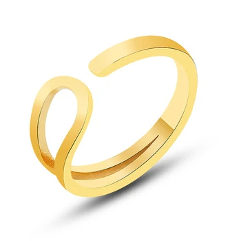Кольцо неправильной геометрической формы из титановой стали, женское открытое кольцо, Свадебный подарок, Модные Украшения в стиле панк, Аксессуары