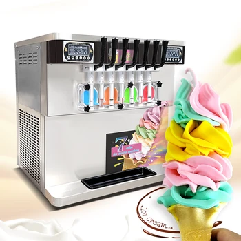 Коммерческая сверхпрочная столешница Kolice, машина для приготовления мягкого мороженого с 7 вкусами, мороженица для приготовления мороженого с замороженным йогуртом и джелато
